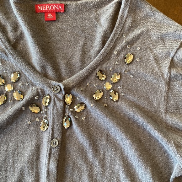 Gray Cardigan Sweater - Picture 2 of 2